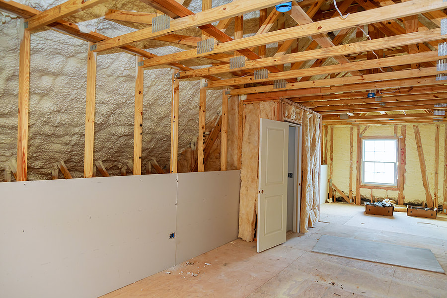 newly renovate room with insulation
